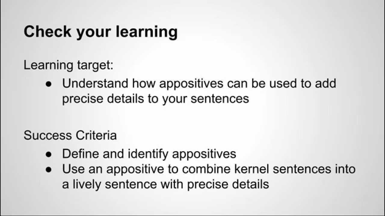 Sentence Combining Using Appositives