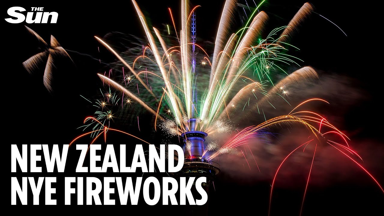 New Zealand welcomes in 2026 with fireworks from Auckland Sky Tower as NYE celebrations begin