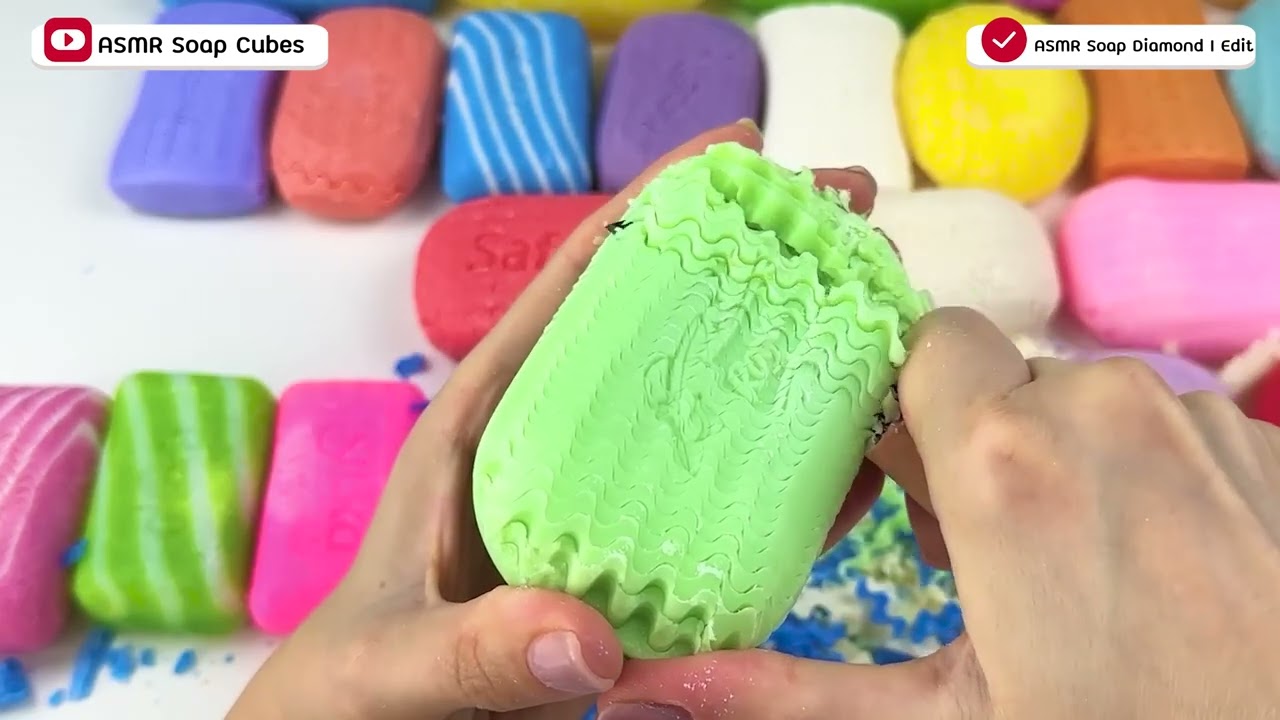 ASMR Cutting soap waves compilation l credit : ASMR Soap Cubes