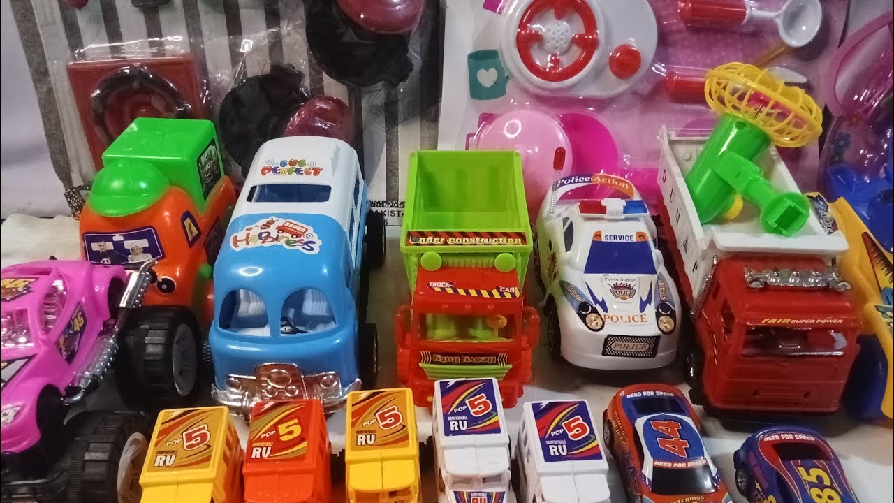 9:23 Minutes Satisfying Toys Unboxing | Car Bus truck kitchen set | ASMR No Talking 