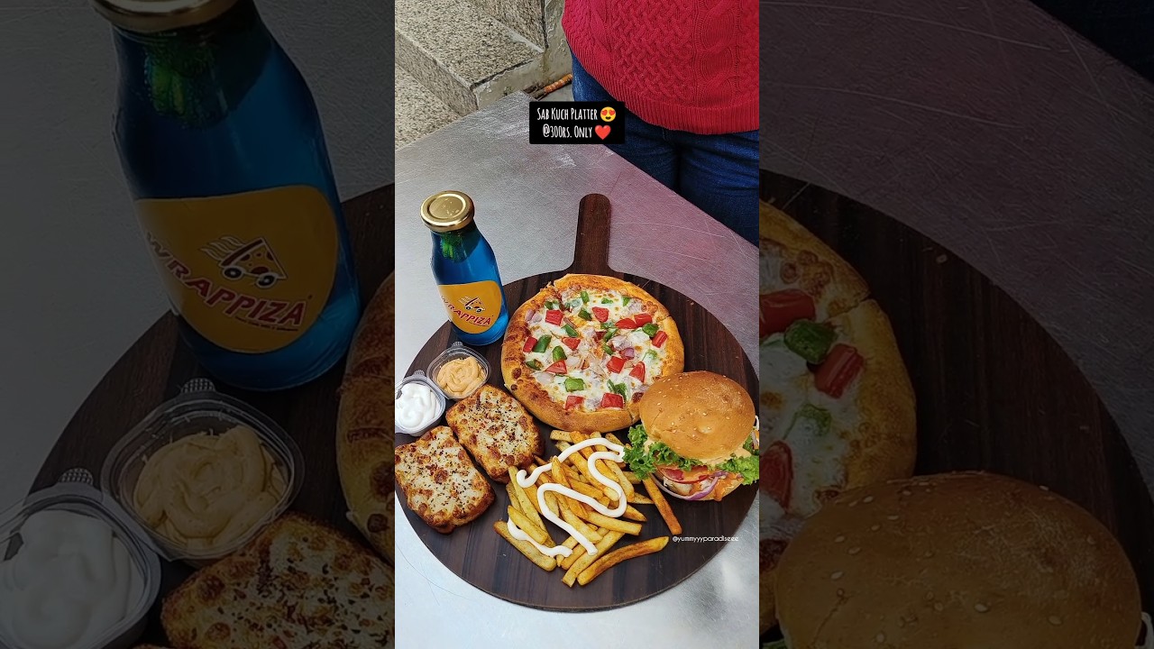 Sab Kuch Platter 🥵😱 #shorts #streetfood #platter #pizza #burger #fries #garlicbread #mocktail