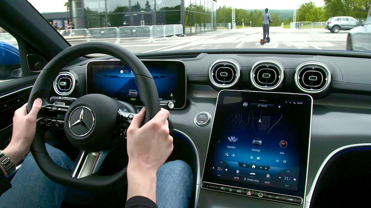 Новый MERCEDES C-CLASS 2022 - тест и демонстрация ACTIVE Brake Assist