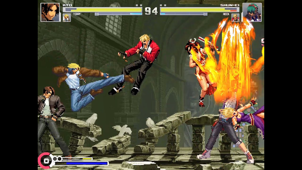 Kyo, Terry Bogard, & Mai Shiranui vs Shun-Ei, Rock Howard, & Jenet