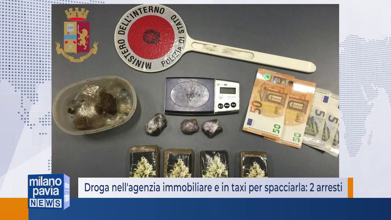 Droga nell'agenzia immobiliare e in taxi per spacciarla: 2 arresti