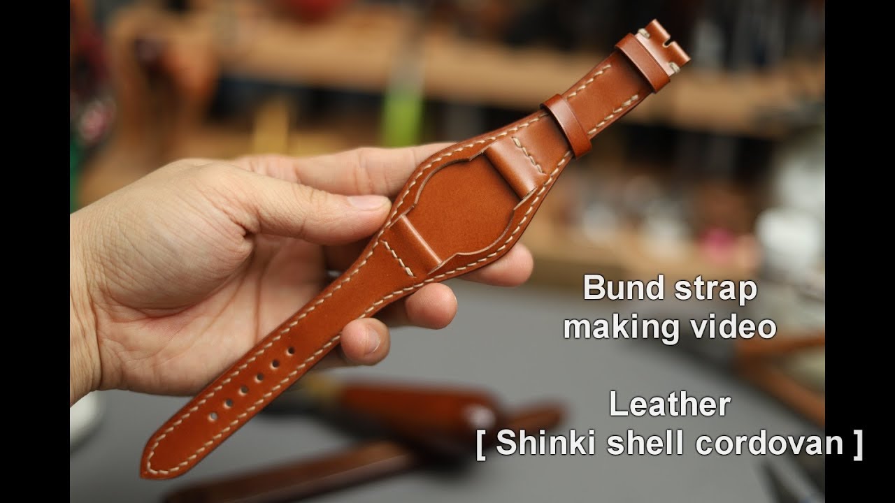 making a watch strap, bund strap leather craft making video,