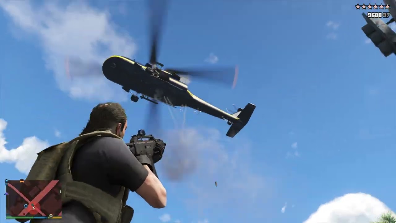 GTA 5 - Trevor Construction Site Massacre + Ten Star Escape