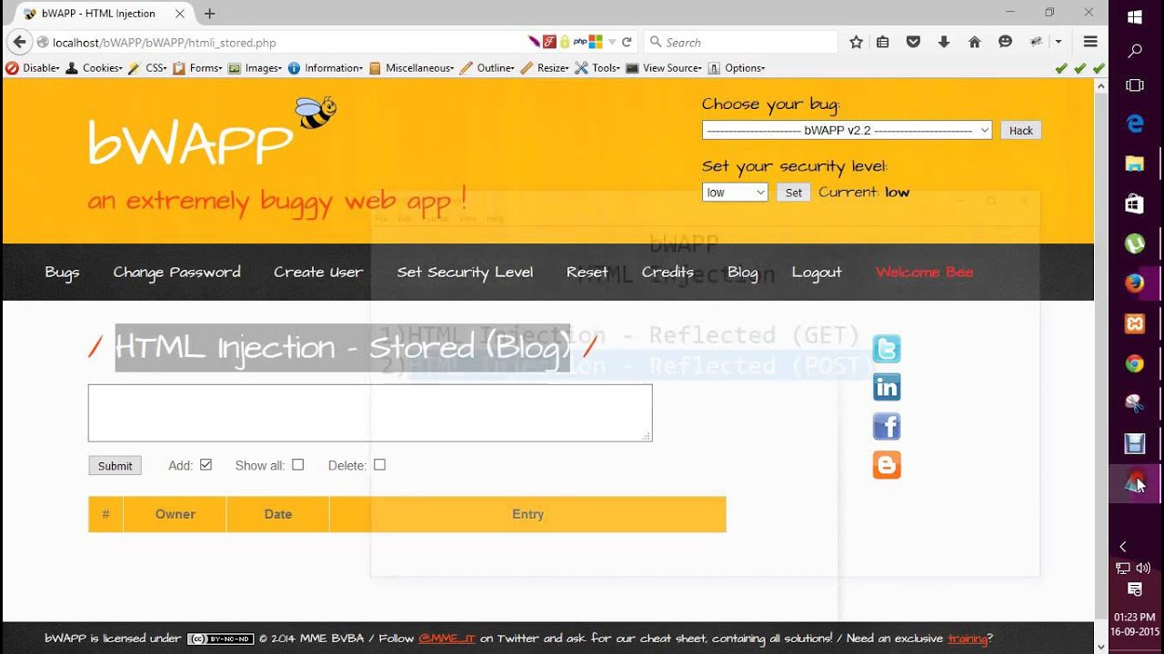 bWAPP HTML Injection