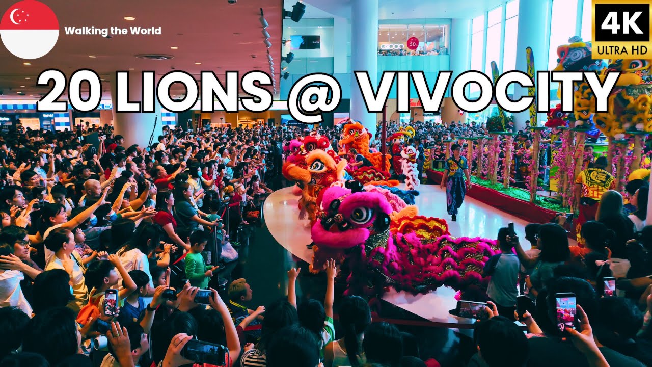Rare 20-Lion Dance LIVE Performance | VivoCity Singapore CNY 2026 [4K]