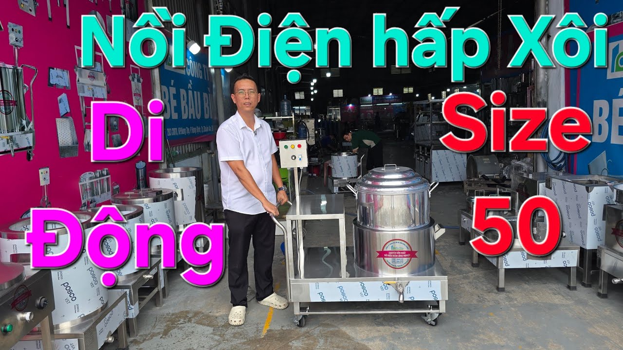 Nồi hấp xôi điện size 50 loại di động. Nồi hấp điện của hãng Bé Bầu Bình Dương 
