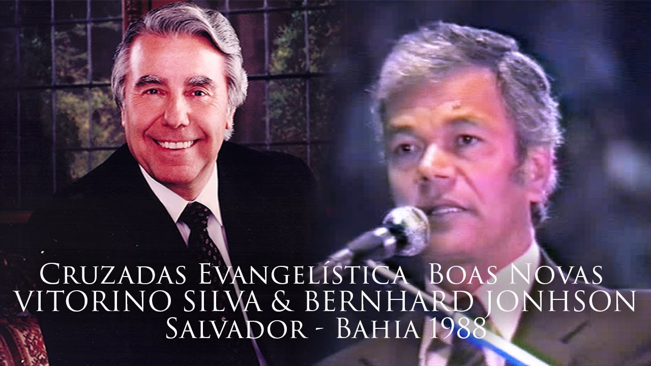 Vitorino Silva e  Missionário BERNHARD JONHSON Cruzada Evangelística Boas Novas Salvador Bahia 1988.