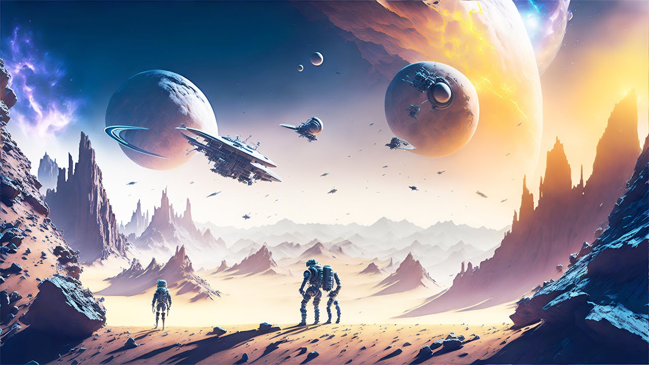 AI Animation of a futuristic landscape