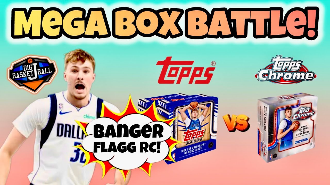 *БИТВА КОРОБОК* 2025-26 Topps Flagship Basketball Mega x2 ($90) против Chrome ($85) БОМБА Cooper ...