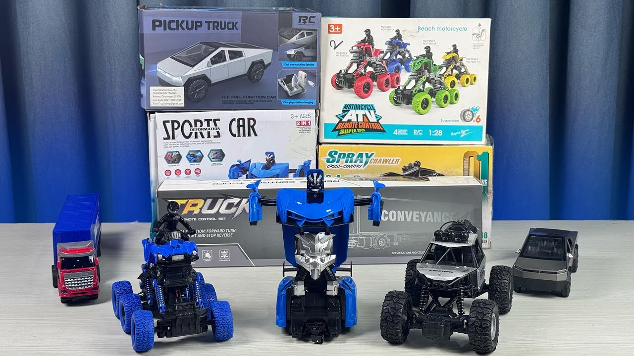 [🚗 toy asmr 🚗] REMOTE CONTROL ATV, CYBER TRUCK,TRUCK, OFF ROAD, TRANSFORMER ASMR Satisfying Unboxing