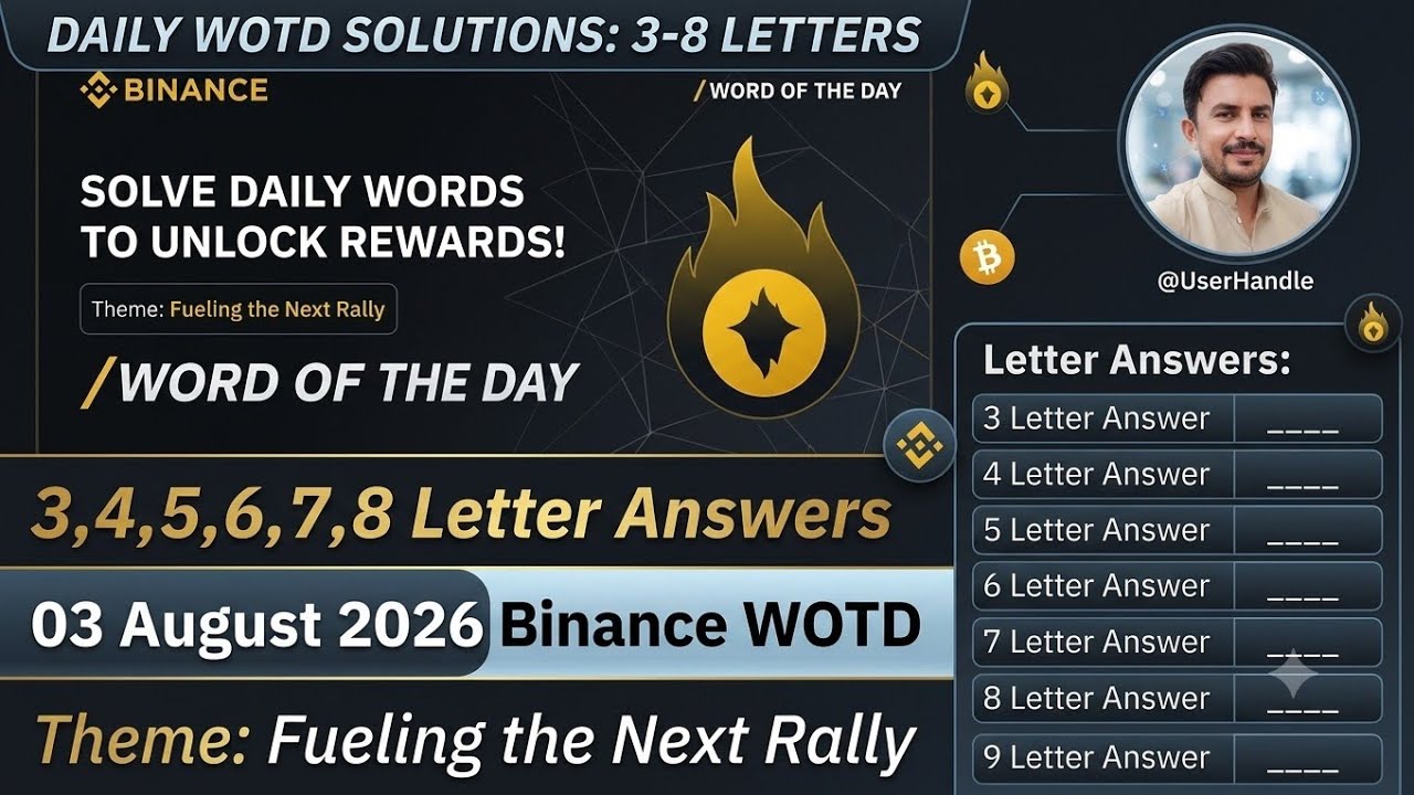 Binance Word of the day| Theme: Fueling the Next Rally Wordofthe day today answer 03 September  2026
