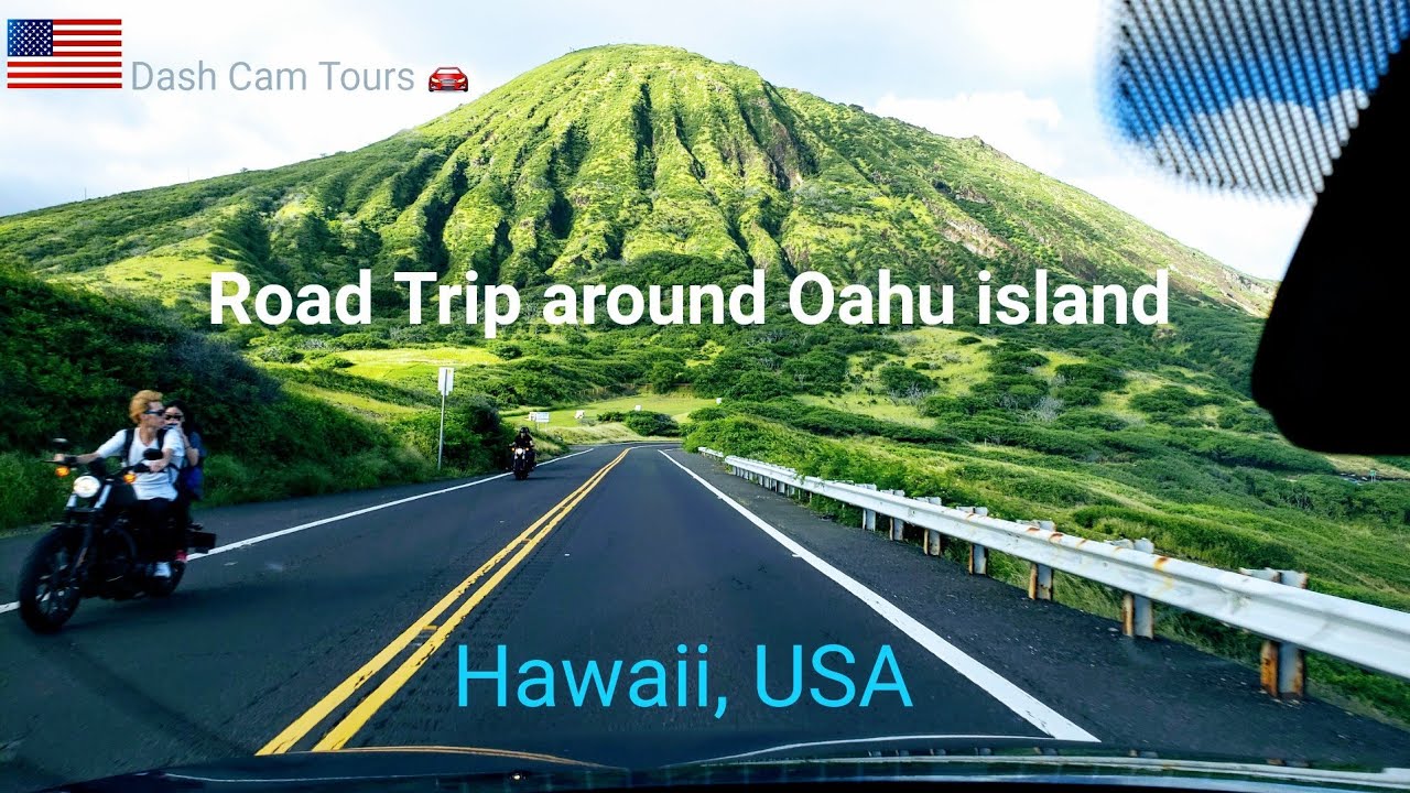 Dash Cam Tours 🚘 Road Trip around Oahu Island,  Hawaii,  USA