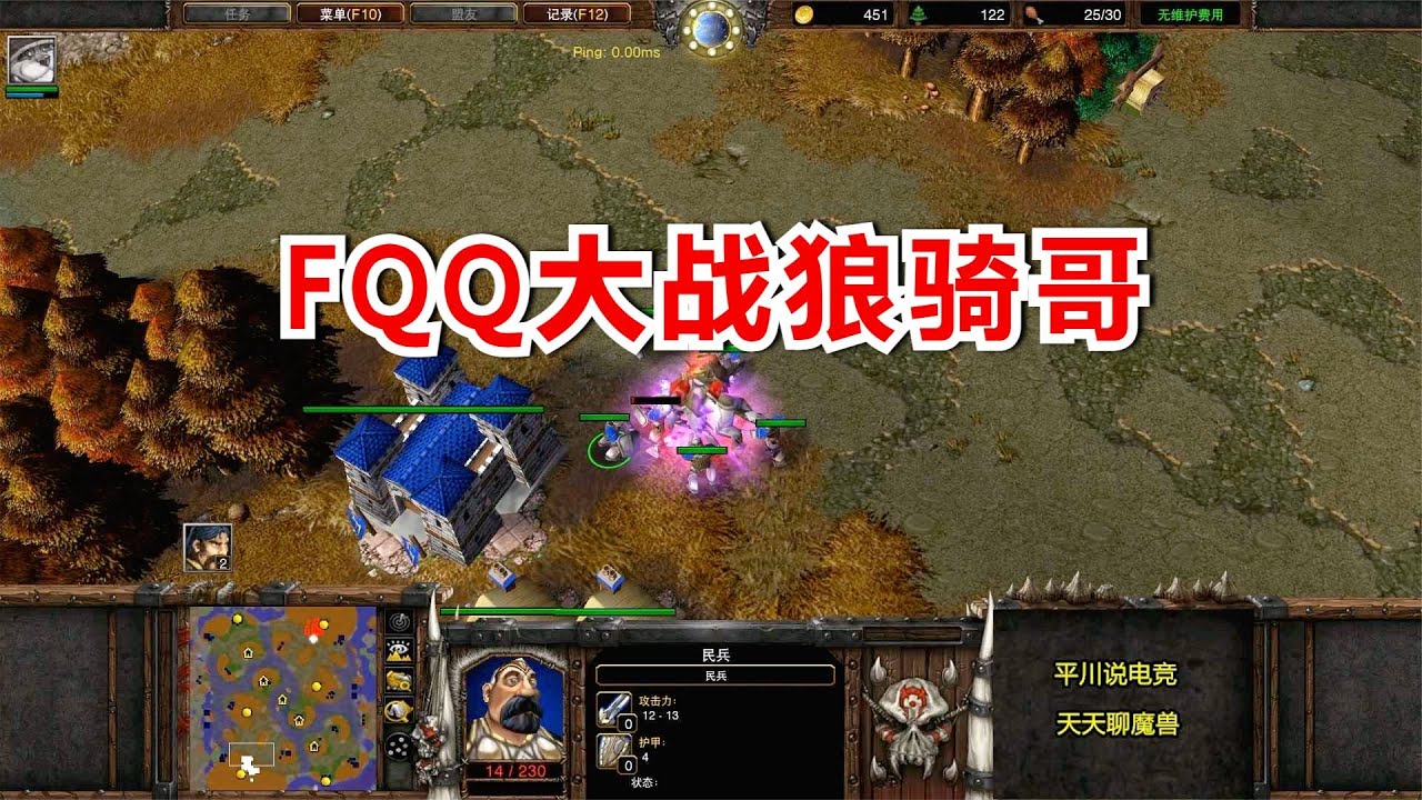 FQQ大战狼骑哥，14只狼骑+6辆投石车，会大快人心吗？魔兽争霸3