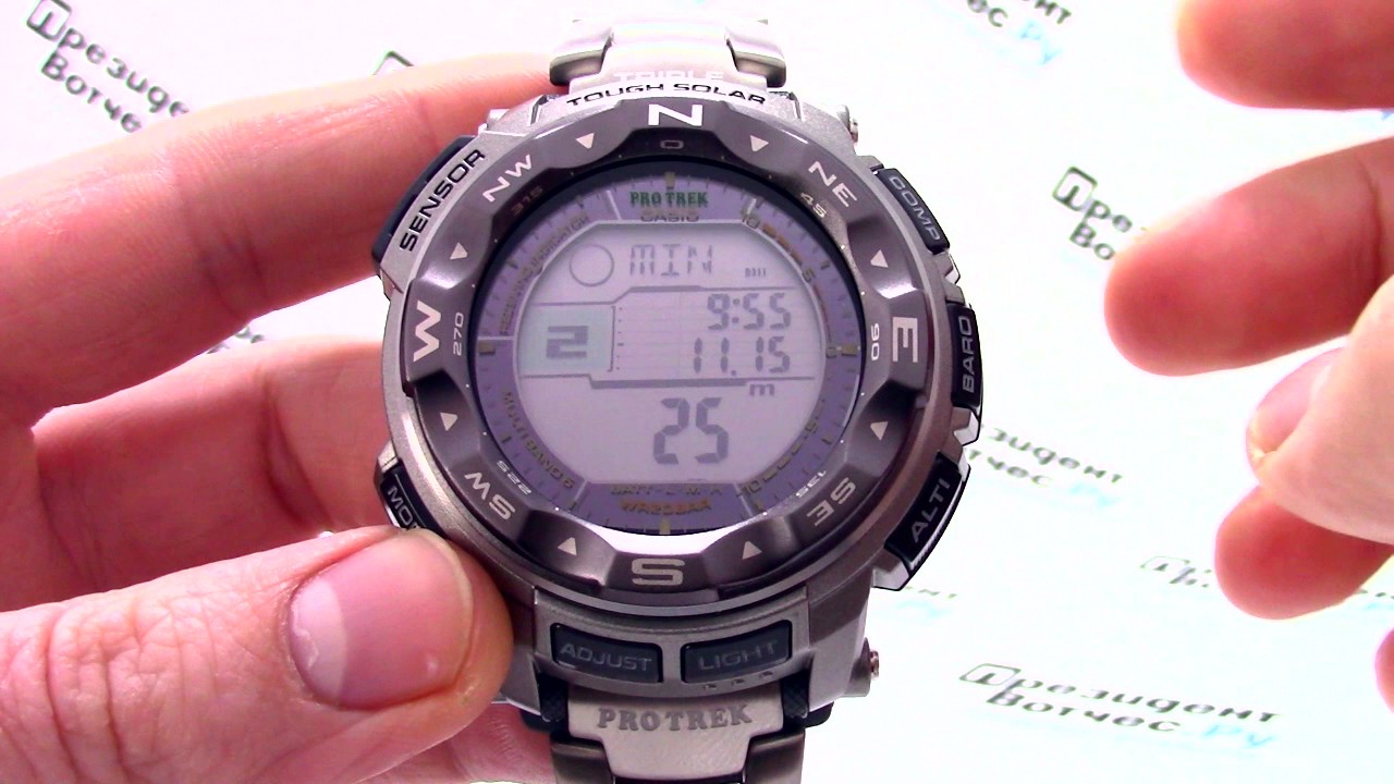Часы Casio Pro Trek PRW-2500T-7E [PRW-2500T-7ER] - Инструкция, как настроить от PresidentWatches.Ru