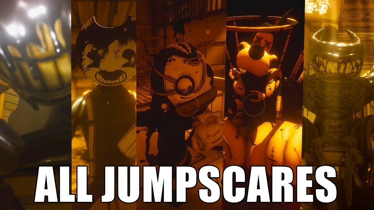 ALL JUMPSCARES - Bendy and the Ink Machine (CHAPTERS 1-5)