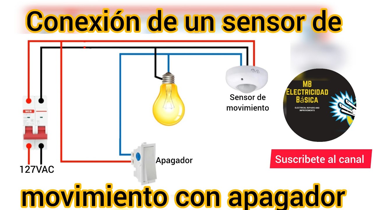 Cómo conectar un SENSOR DE MOVIMIENTO CON APAGADOR #electricidad #electricidad #led #motor