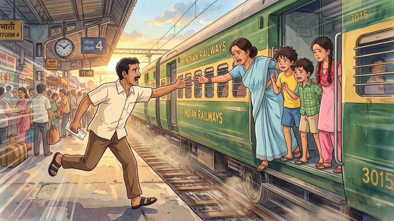 90s Village Nostalgia ❤️ | आखिरी ट्रेन छूट गई 😭🚆, पापा रह गए पीछे | मौसी के घर का सफर | Ghibli Style