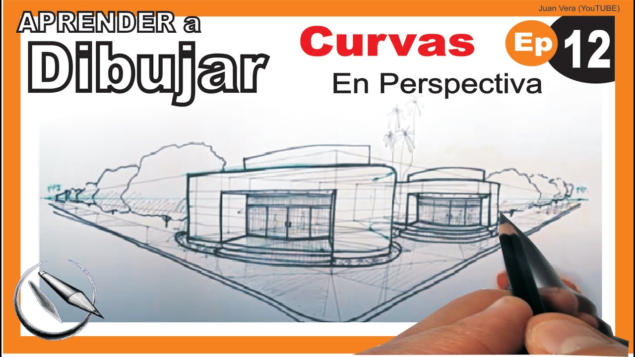 🔴 Como dibujar curvas en perspectiva de dos puntos de fuga y edificios 3D,  Dibujo arquitectónico