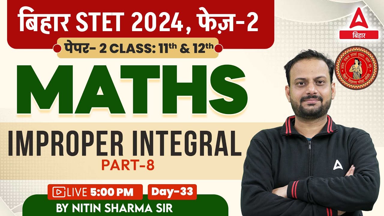 Bihar STET Math Paper 2024 | STET 11th & 12th Maths Class by Nitin Sir #33