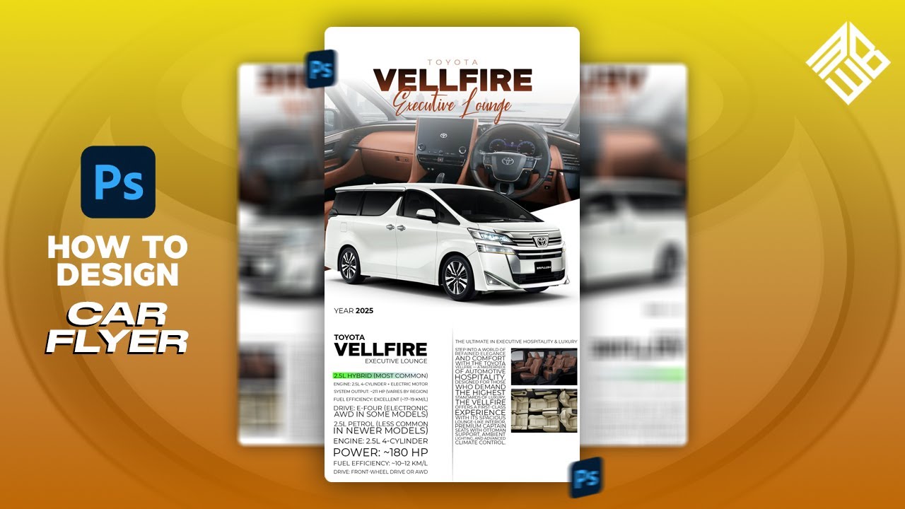 Toyota Vellfire Executive Lounge Luxury Flyer Design Tutorial | MWB Graphics