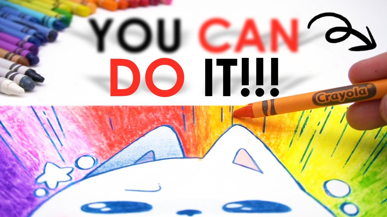 Designing Motivational (???) Posters - Crayons, Watercolor, & Colored Pencil