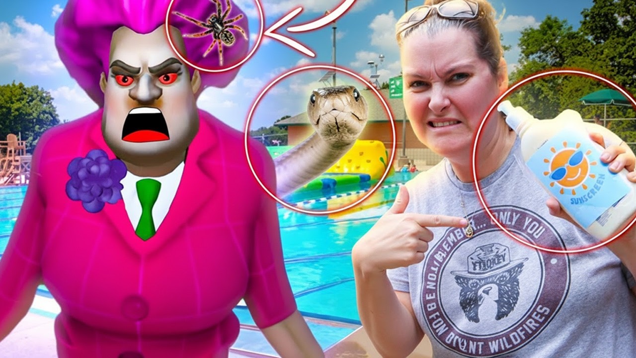 Scary TEACHER In Real Life  | Thumbs Up Family Pranking MiSS T at Pool