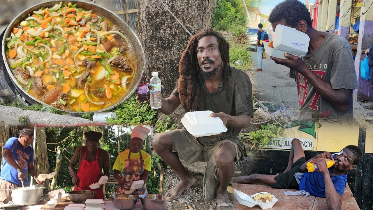 Cooking for the less fortunate people/stew pork/fry chicken/thank you guys so much for your support 