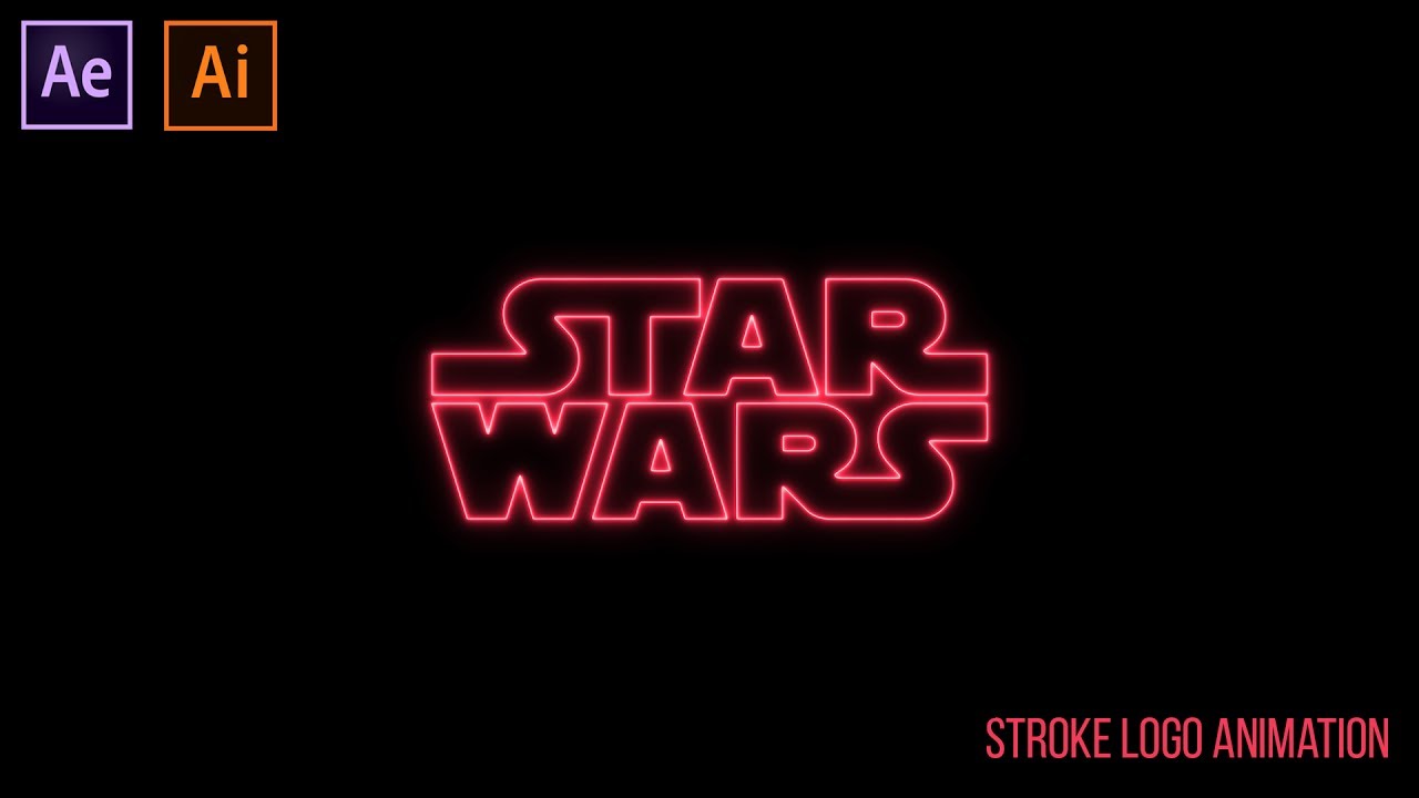 After Effects Tutorial #6 - Glowing Stroke Animation on Logo [Star Wars Logo Animation]