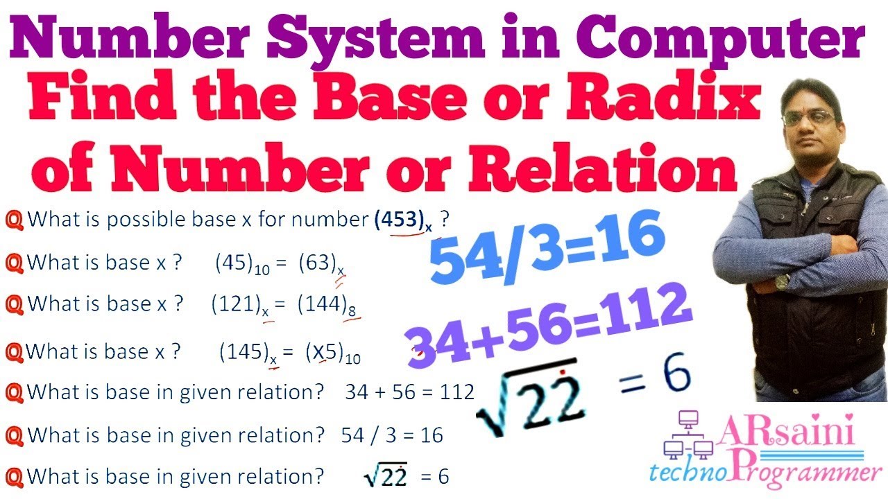 Find out the Base or Radix of Number or Relation | Determine base of number or relation