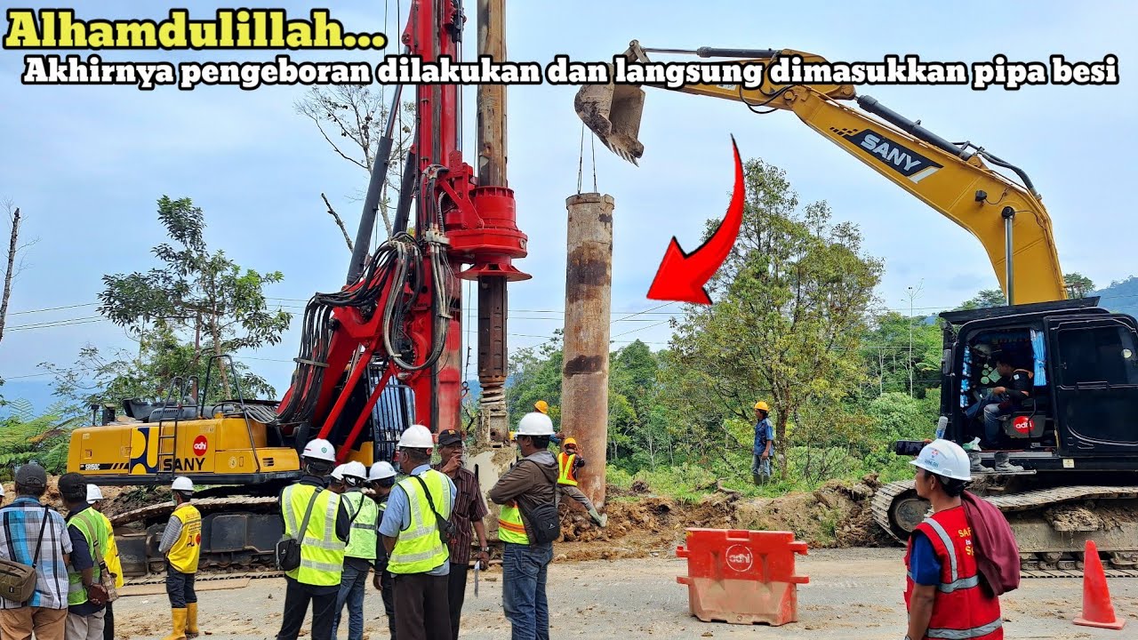 Alhamdulillah‼️Akhirnya pengeboran dilakukan dan langsung dimasukkan pipa besi raksasa