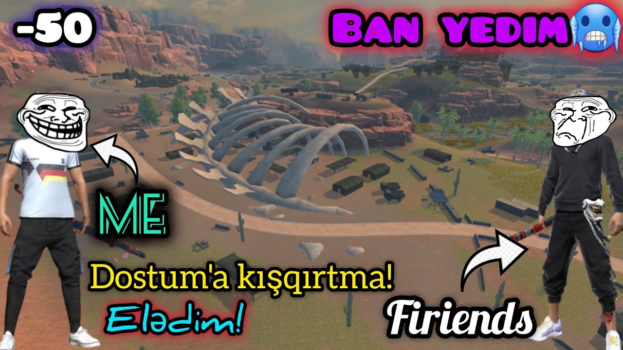FREE FIRE🇦🇿 | ama DOSTUM'A KISKIRTMA ELEDIM💀 HIRSLENDI!😡 ( BAN YEDIM🤔 )