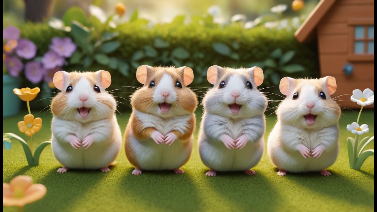 Five Little Hamsters Spin Spin Spin 🐹 | Fun Pet Song & Counting Rhyme for Kids