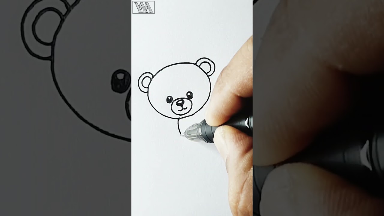 Very Easy! Bear 🧸 Drawing Shorts || How To Draw a Bear || #simple #drawing #shorts #video