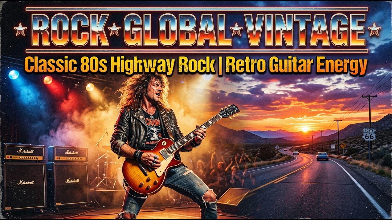 Best Rock Global Vintage 🤘 Classic 80s Highway Rock 🔥 Retro Guitar Energy