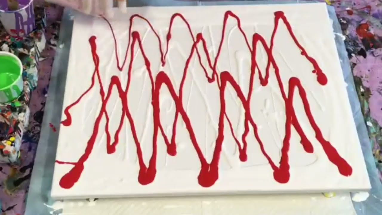 AMAZING 🤩 YOU WILL LOVE TRYING THIS EASY ART TECHNIQUE 🤩Awesome acrylic pouring chevron style