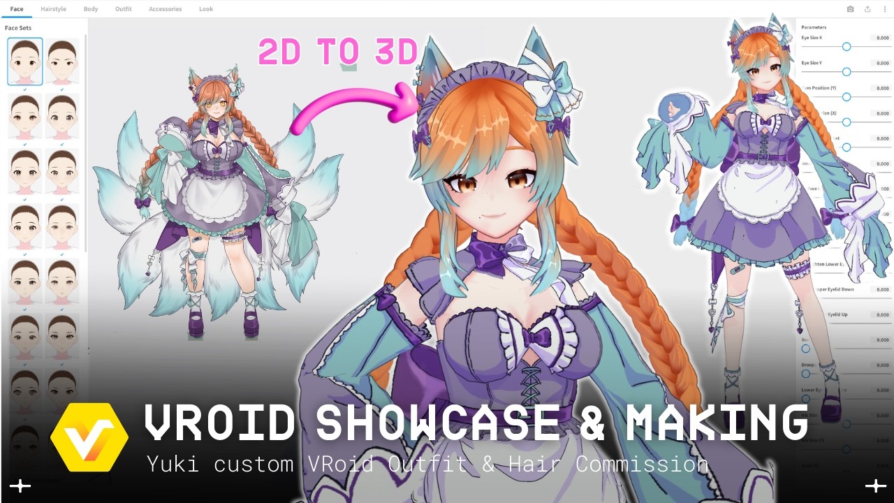 ☆ Yuki Maid 3D VTuber VRoid Outfit & Hairstyle | VRoid 3D Clothes Making【#VRoid Studio Speedsculpt】