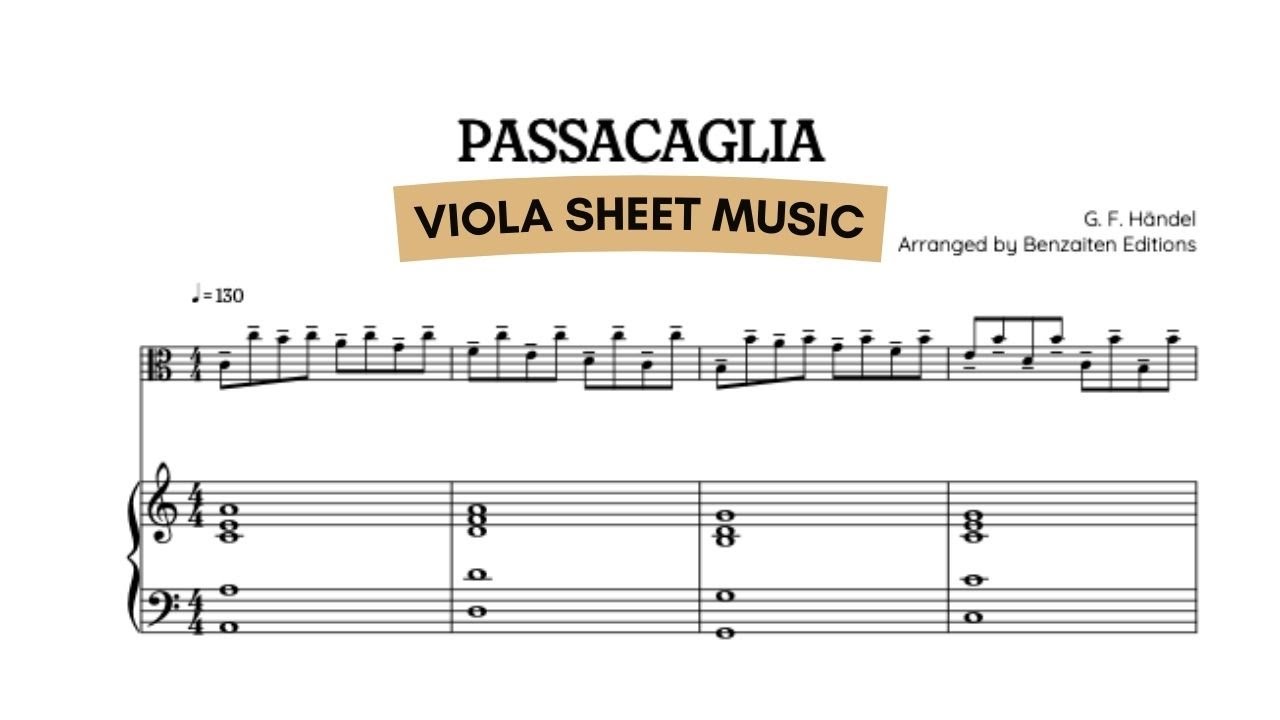 🎼 VIOLA ⁞ Handel-Halvorsen • Passacaglia | video sheet music