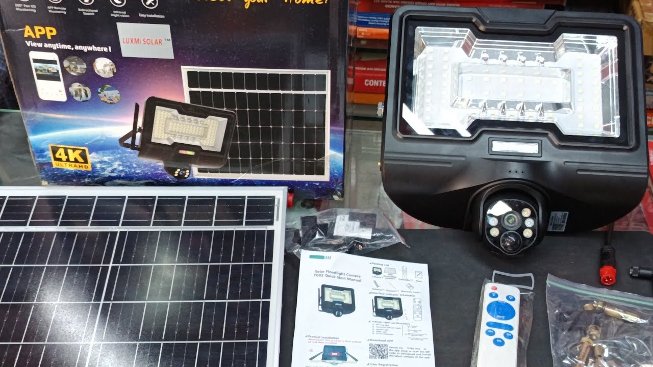 Solar Floodlight Camera 2 in 1 Pan Tilt Zoom Monitoring User Manual Configuration Installation Guide