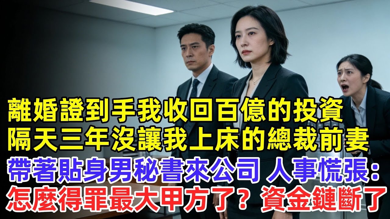 離婚證到手我收回百億的投資，隔天三年沒讓我上牀的總裁前妻，帶著貼身男祕書來公司時，人事慌張：「你怎麼得罪最大甲方了？公司資金鏈斷了！」#奇聞#故事#完結文