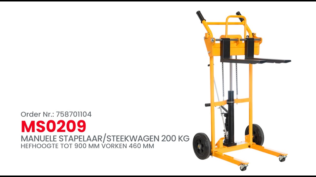 Manuele stapelaar/steekwagen 200 kg - MS0209 | MW Tools
