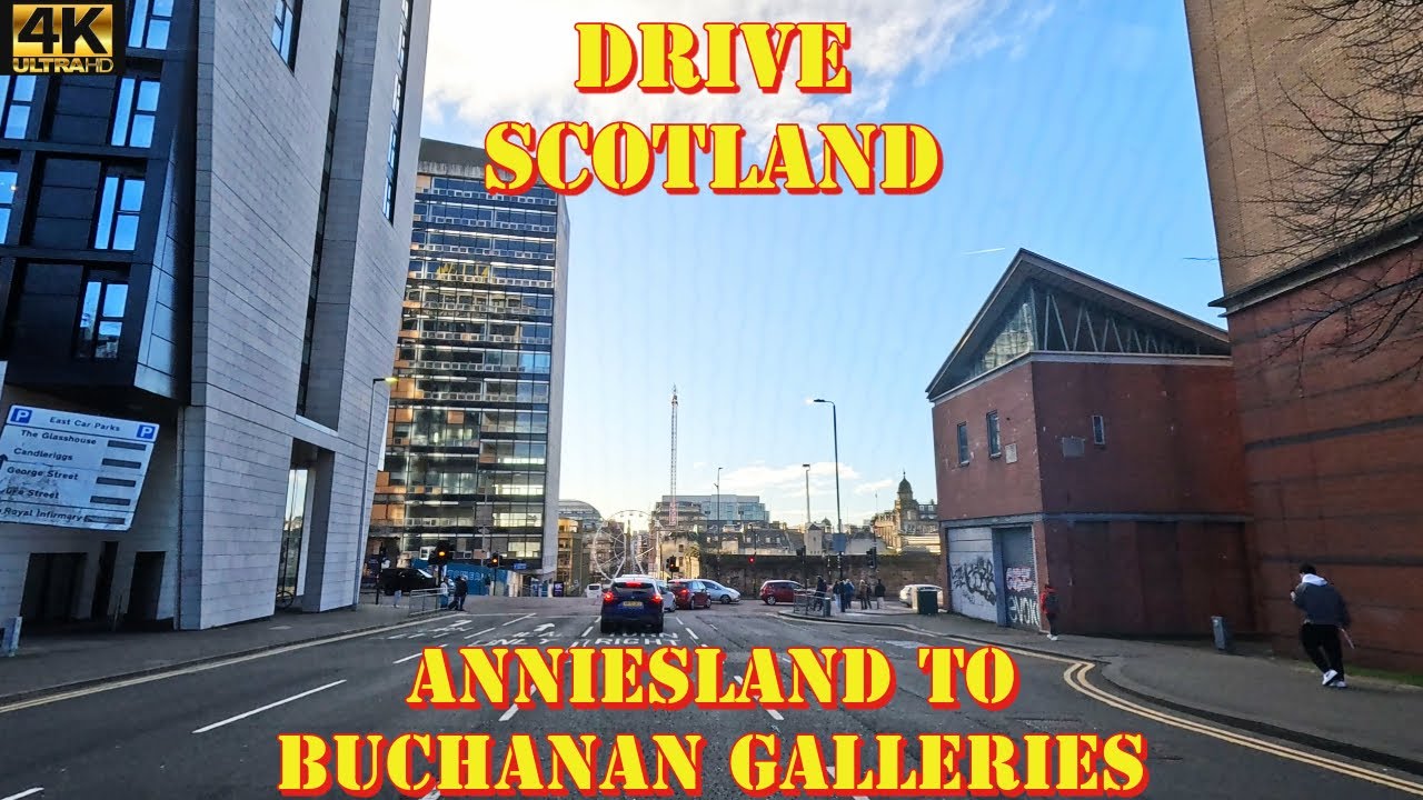 Anniesland Cross  to Buchanan Galleries , A82 - Great Western Road - Glasgow - 4K Drive Scotland
