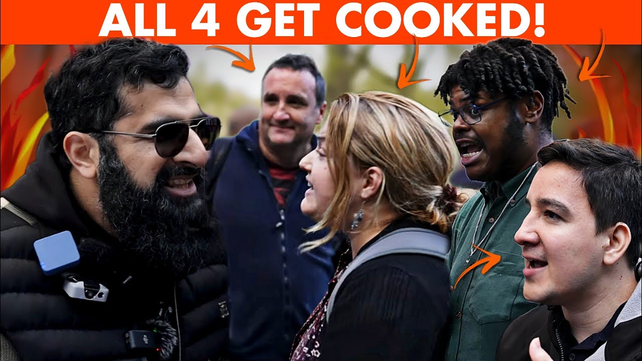 4 Christian Trolls vs 1 Muslim- HUGE MISTAKE! | Smile2jannah | Speakers Corner | 4K