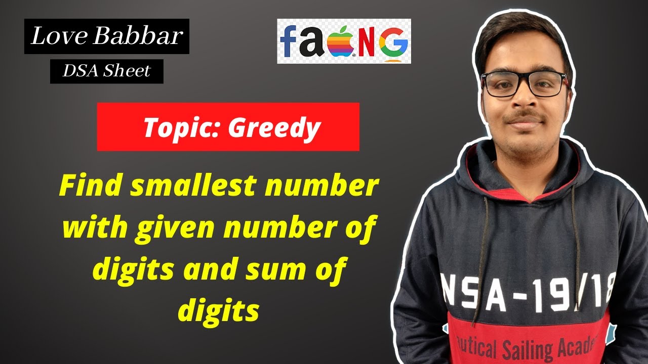 Find smallest number with given number of digits and sum of digits | Greedy | DSA Sheet | Amazon 🔥