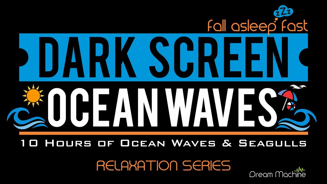 Ocean Waves Seagull Sounds for Sleeping | Sleep and Relaxation | Black Screen Dark Screen