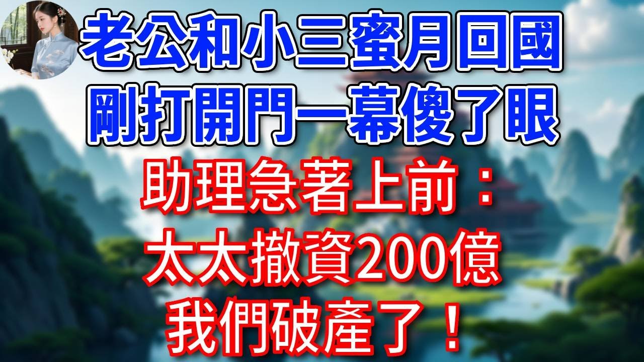 老公和小三蜜月回國，剛打開門一幕傻了眼，助理急著上前：太太撤資200億，我們破產了！#為人處世#生活經驗#情感故事#故事#小說#戀愛#情感#婚姻