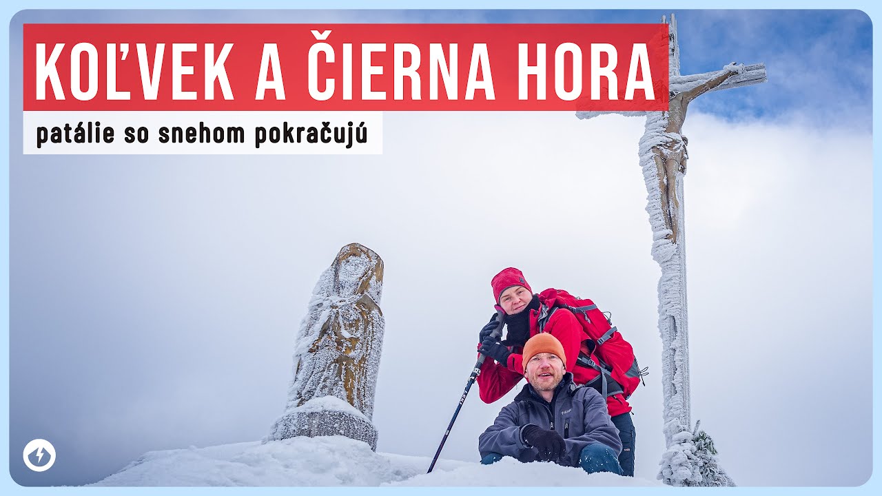 Koľvek a vyhliadka s krížom na Čiernej hore, rozprávkový zasnežený hrebeň