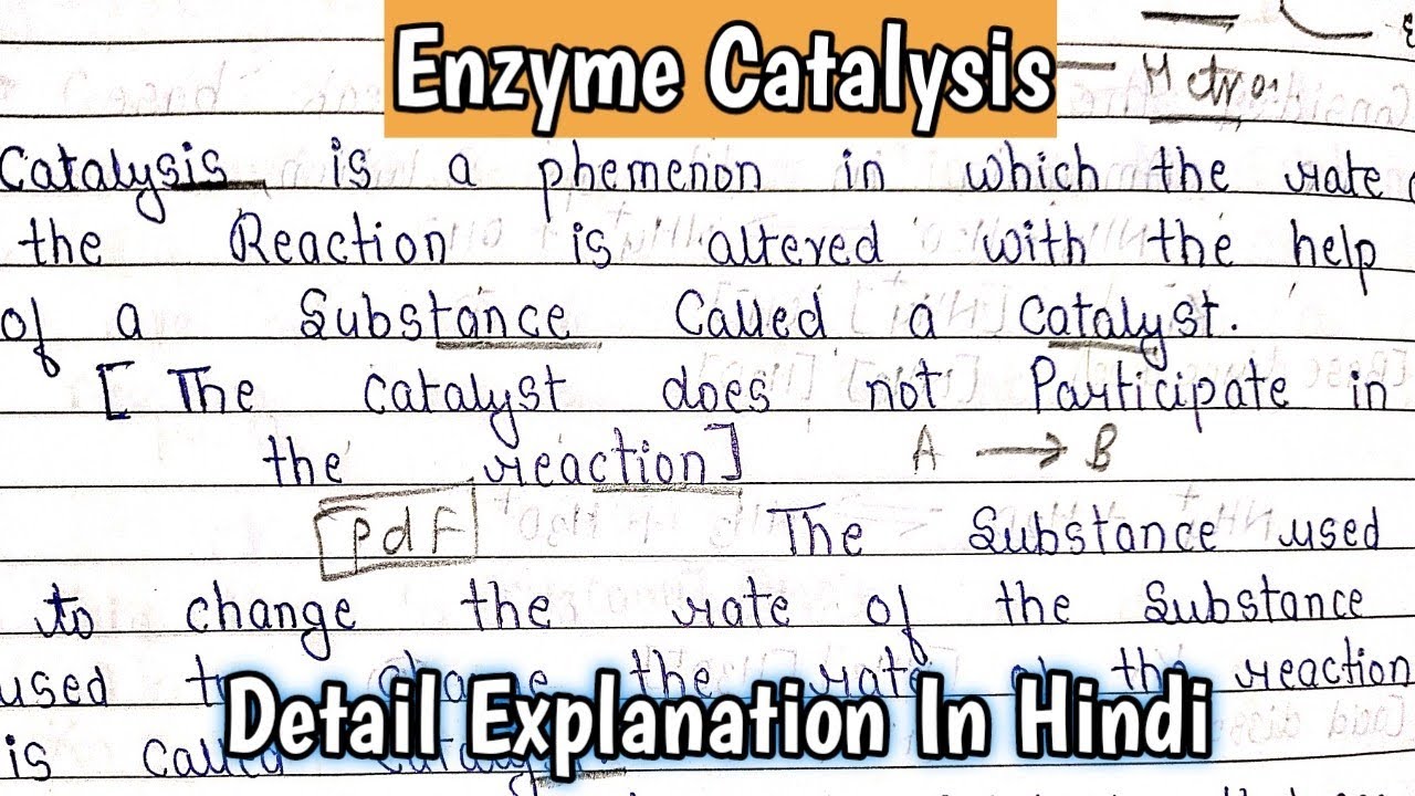 Enzyme Catalysis | Mechanism Of Enzyme Catalyst | Characteristics of Enzyme Catalysis | PDF notes|